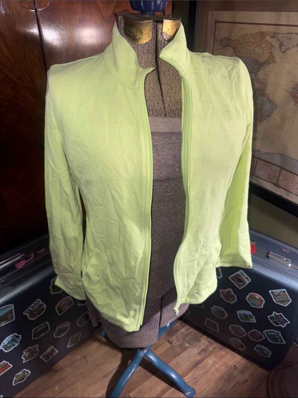 Talbots T by Talbots Lime Green Full Zip Yoga Jacket - Size SP